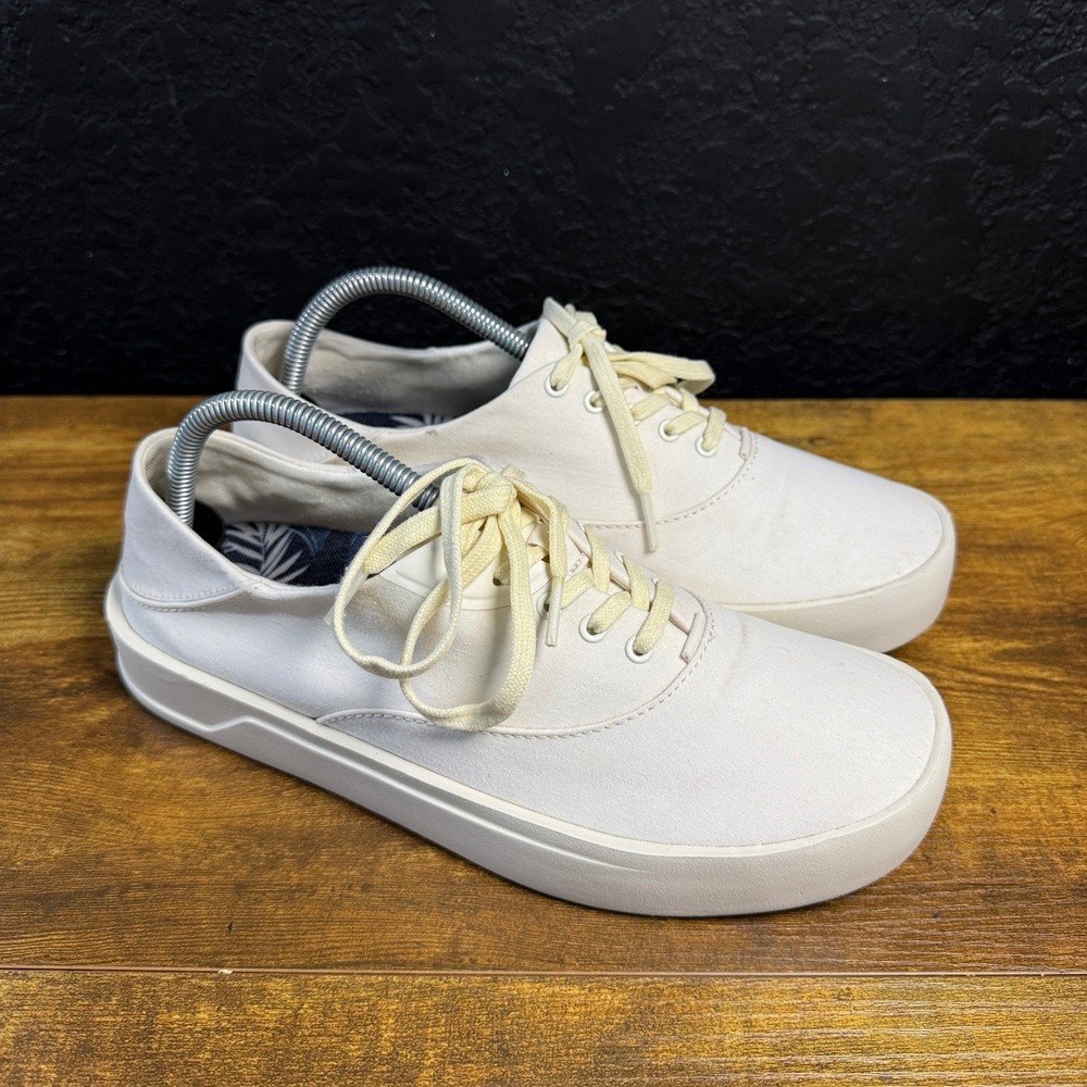 OluKai Tradewind 10533-1818 Off White Textile Sneakers Mens Size 8 US 41 EUR